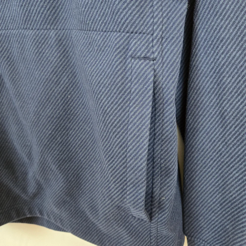 J.‎ Crew Knit Men's Navy Blue Diagonal Stripe Long Sleeve Fleece Hoodie Medium